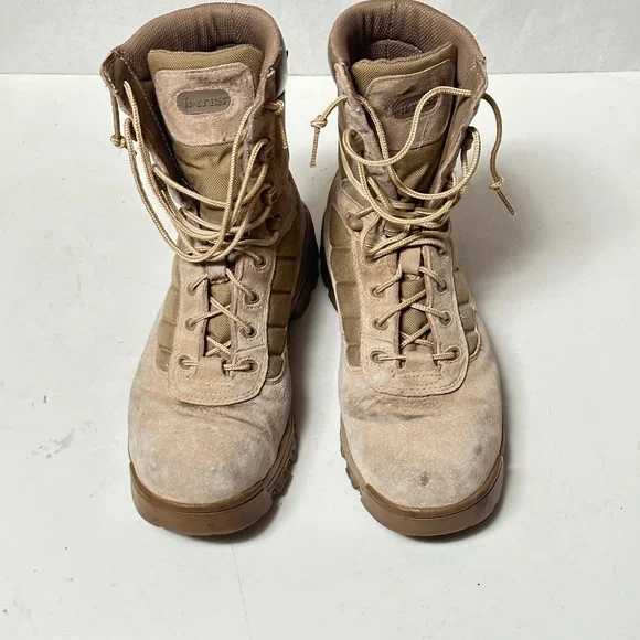 Military Mens Tan Brown Outdoors Work Boots - Picture 2 of 16